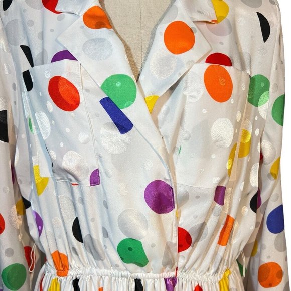 Womens J Ellis Limited Polka Dot Shirtwaist Dress Size 14 Long Sleeve Pullover - Picture 3 of 9